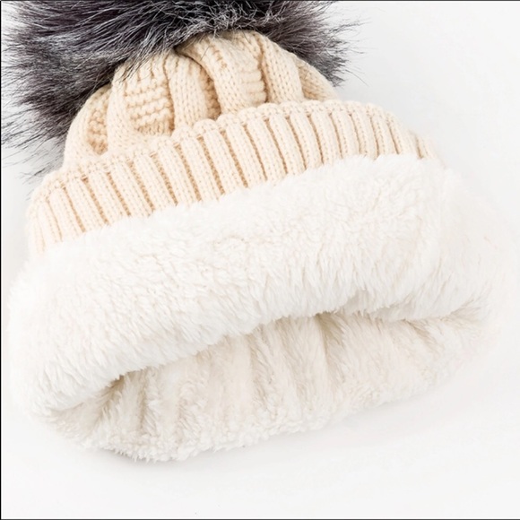 Pom Pom Knit Beanie Hat - Picture 2 of 3